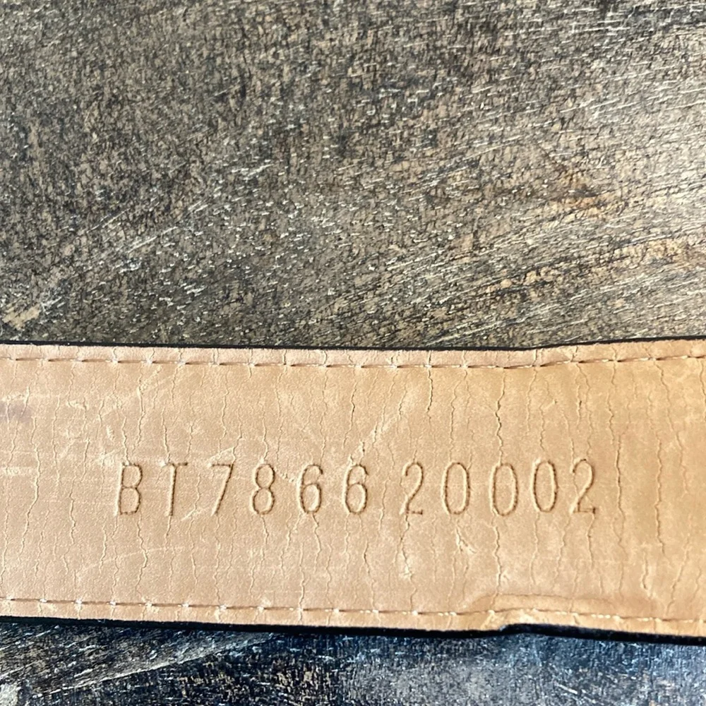 Fossil Men's Dark Brown Stitched Leather Belt Silver Tone Buckle Size M‎ Classic